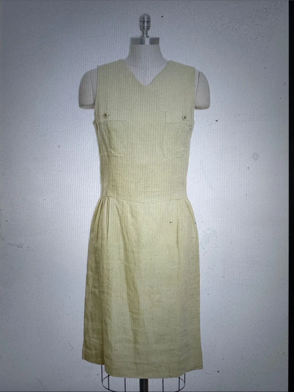 Chanel Vintage Yellow 1996 Runway Linen Dress